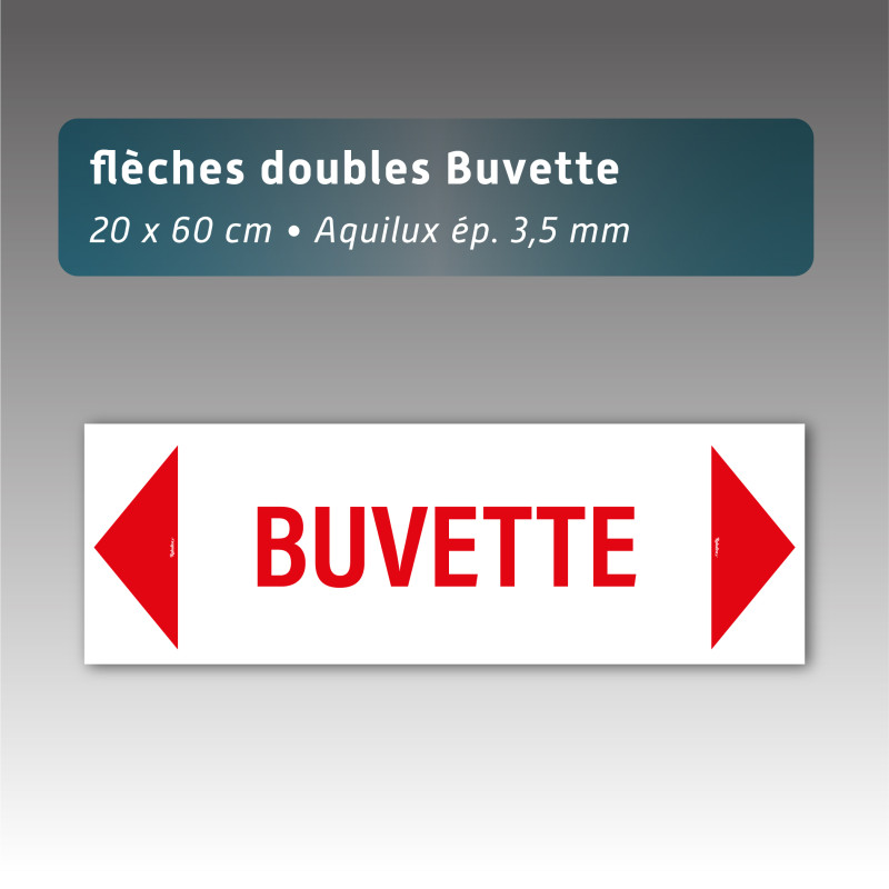 Flèche Aquilux Double « Buvette » 20x60 cm Personnalisable | Rubalise.fr